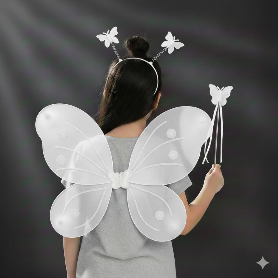 Beyaz Kelebek Kanadı Set