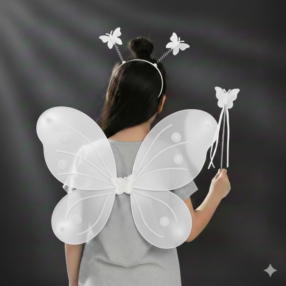 Beyaz Kelebek Kanadı Set