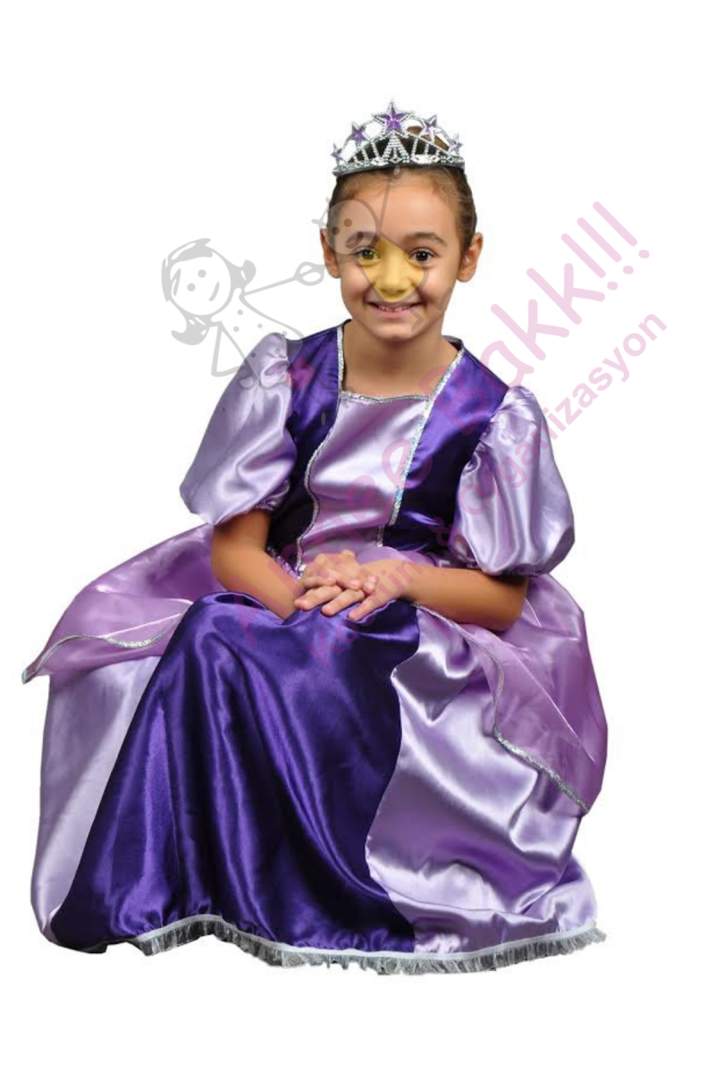 Mor Renk Prenses Elbisesi, Rapunzel Kostümü, Masal Karakter Kostümleri