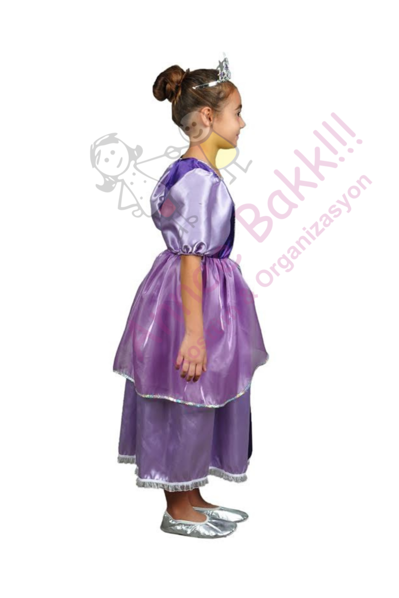 Mor Renk Prenses Elbisesi, Rapunzel Kostümü, Masal Karakter Kostümleri