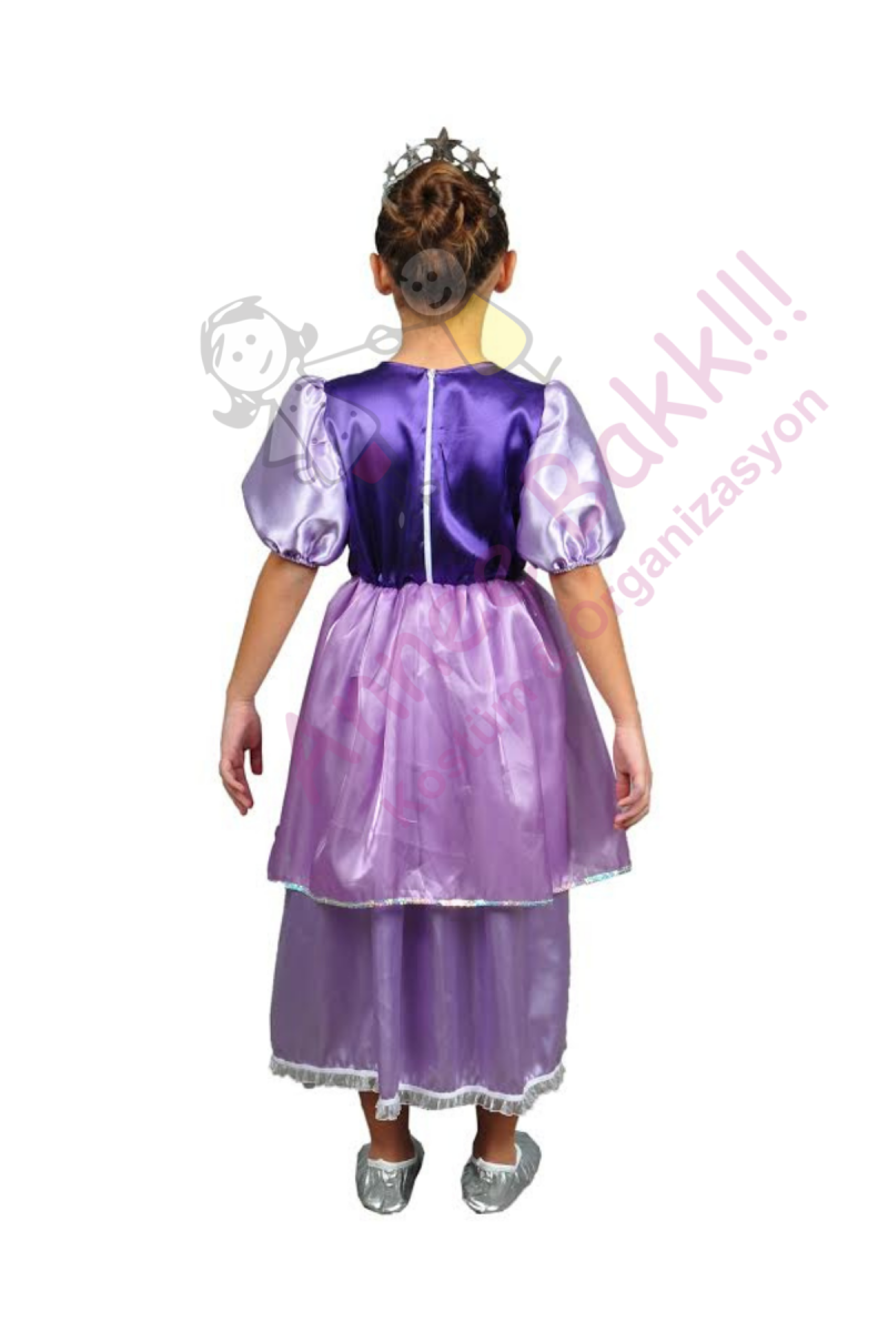 Mor Renk Prenses Elbisesi, Rapunzel Kostümü, Masal Karakter Kostümleri