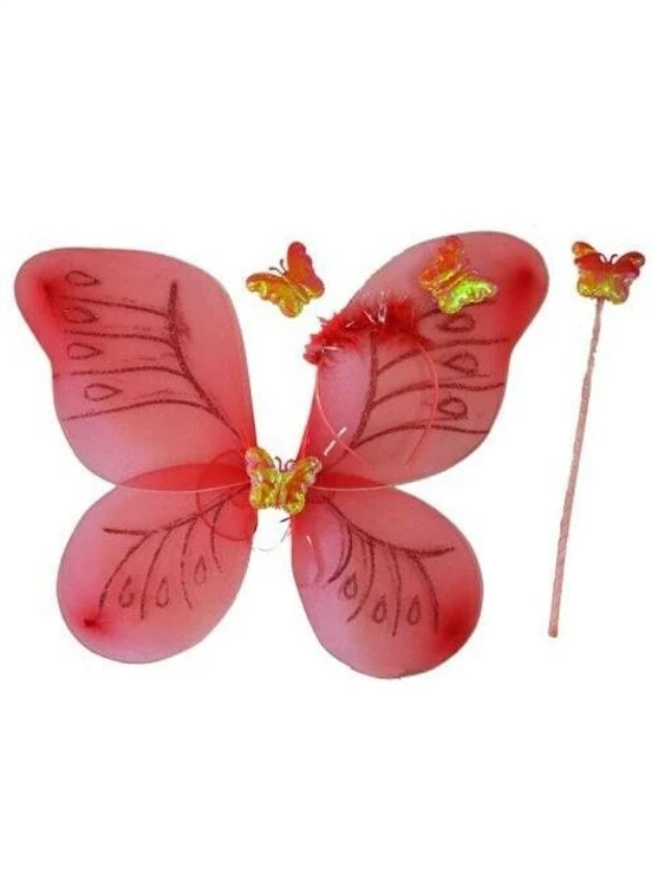 Kırmızı Kelebek Kanadı Set