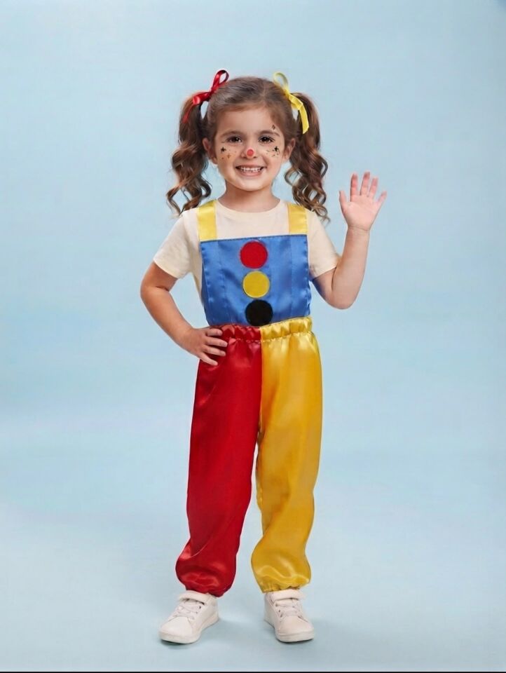 Çocuk Palyaço Kostüm, Renkli Palyaço Çocuk Kostüm