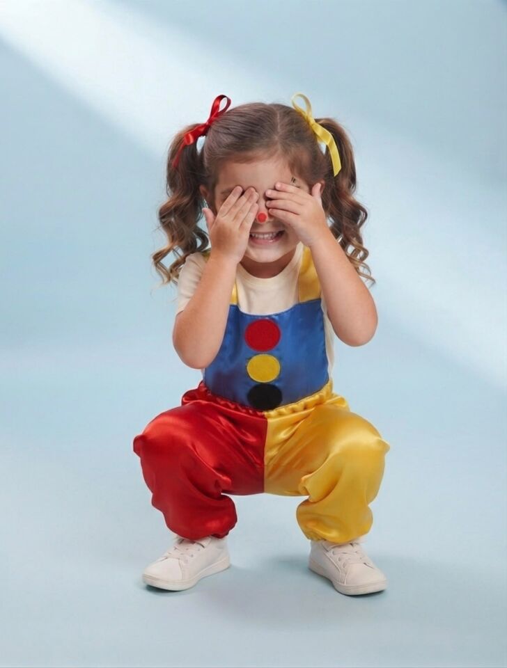Çocuk Palyaço Kostüm, Renkli Palyaço Çocuk Kostüm
