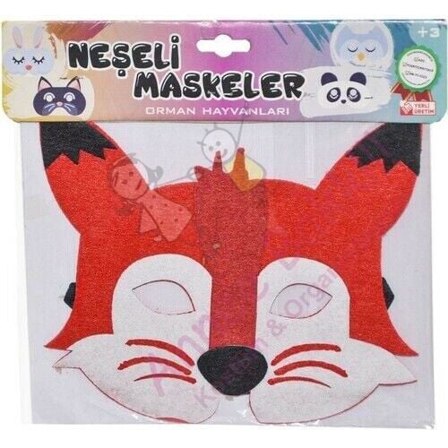 Keçe Kumaş Çocuk Tilki Maskesi, Hayvan ve Doğa Maskeleri, Hızlı Kargo