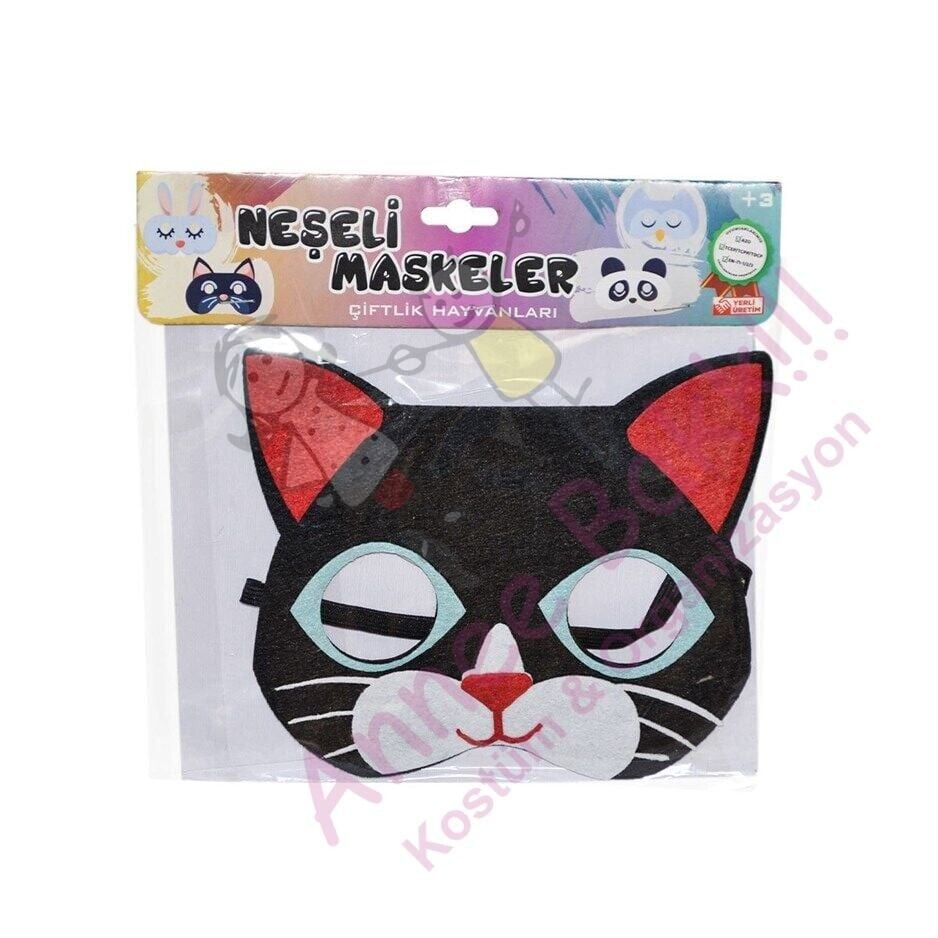 Keçe Kumaş Çocuk Kedi Maskesi, Hayvan ve Doğa Maskeleri