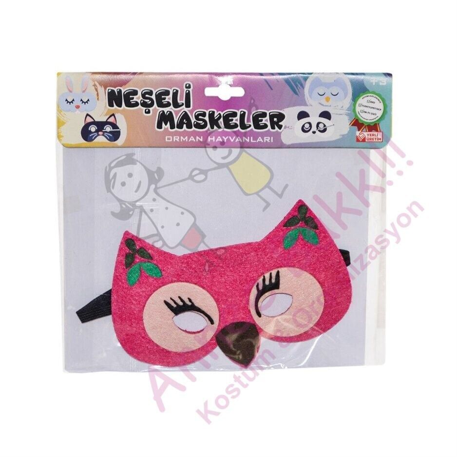 Keçe Kumaş Çocuk Baykuş Maskesi, Doğa ve Hayvan Maskeleri