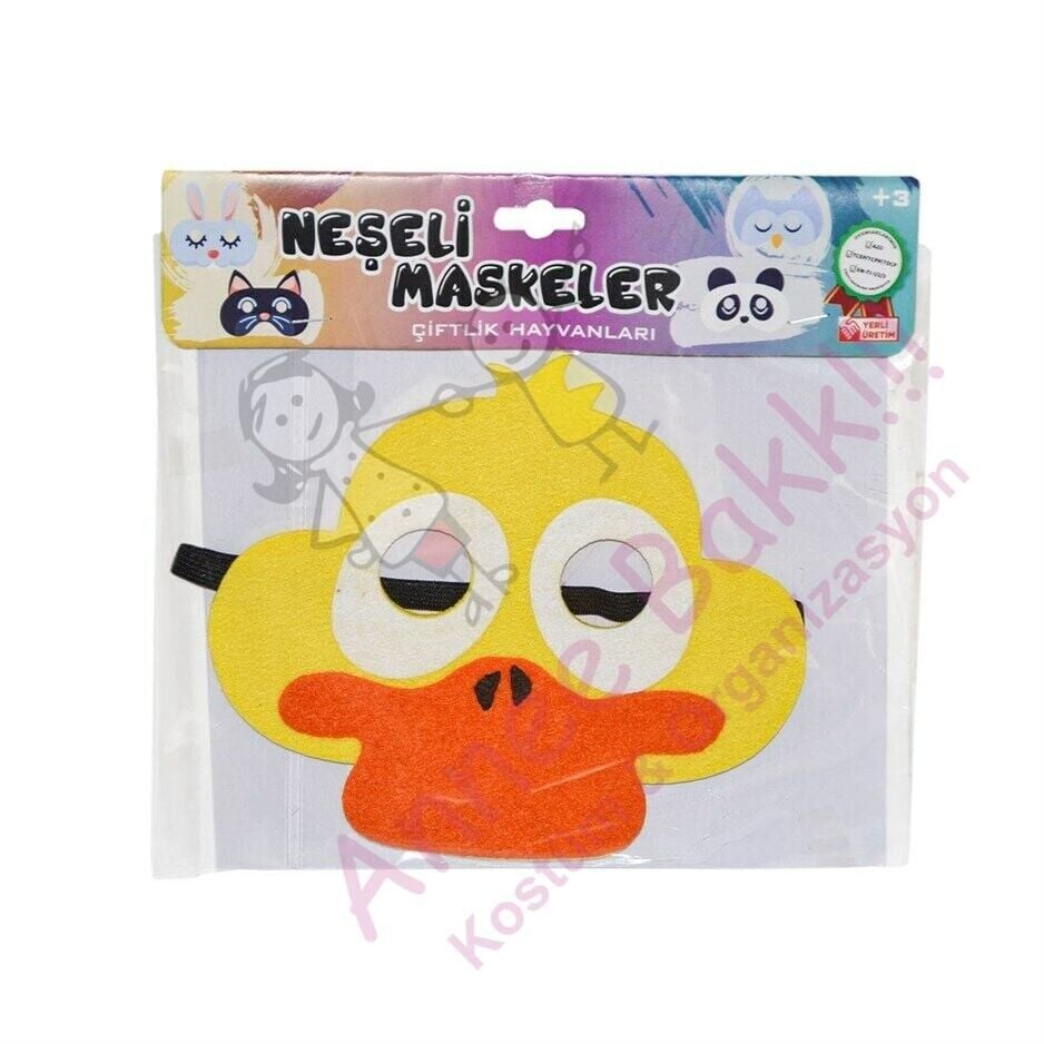 Keçe Kumaş Çocuk Ördek Maskesi, Doğa ve Hayvan Maskeleri, Hızlı Kargo