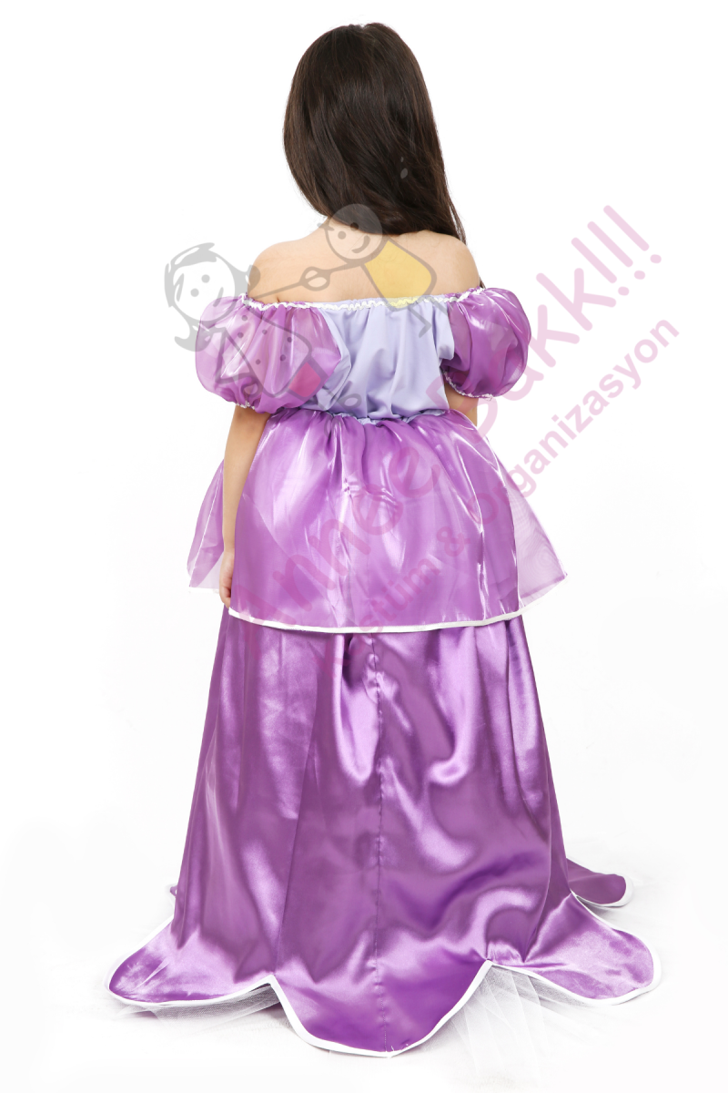 Mor Renk Prenses Kostümü, Prenses Sofia Kostümü, Tüllü Prenses Kıyafeti