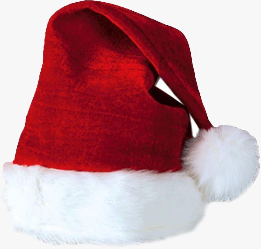 Kadife Kumaş Noel Baba Şapkası, Yılbaşı Kostüm Aksesuarları, Aynı Gün Kargo Hızlı Teslimat - 1