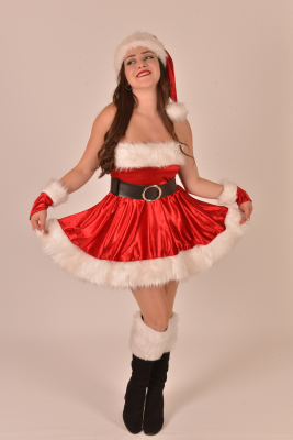 Kloş Straplez Lüx Noel Anne Kostümü, Yeni Yıl Lüx Noel Anne Kıyafeti, Hızlı Kargo - 2