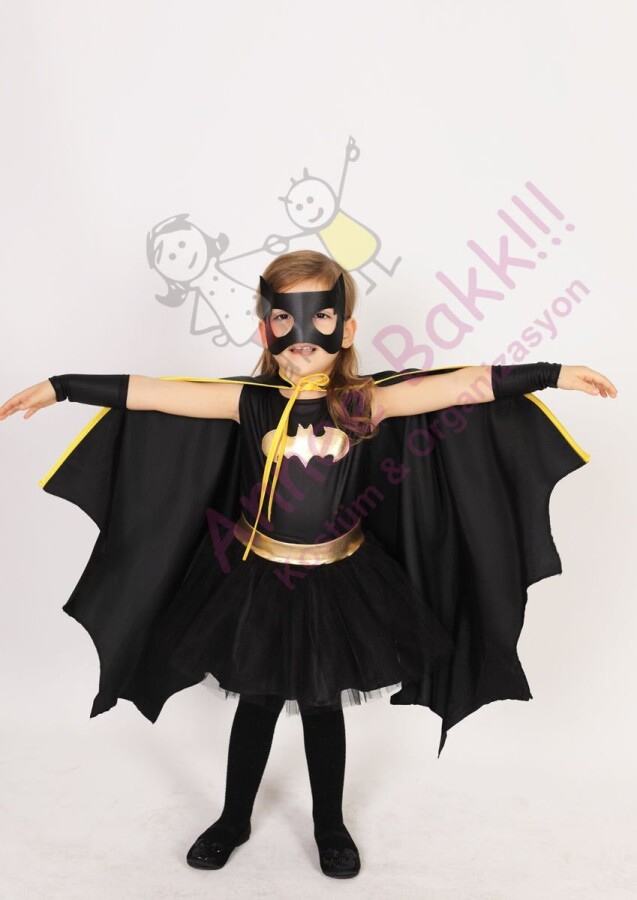 Mini Batgirl Kostüm Seti, Kız Çocuklarına Özel Batgirl Kostümü, Hızlı Kargo - 1