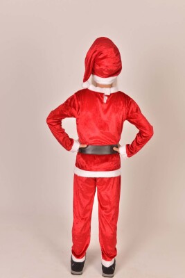 Noel Baba Çocuk Kostümü, Kadife Kumaş Noel Baba Çocuk Kostümü, Hızlı Kargo - 4