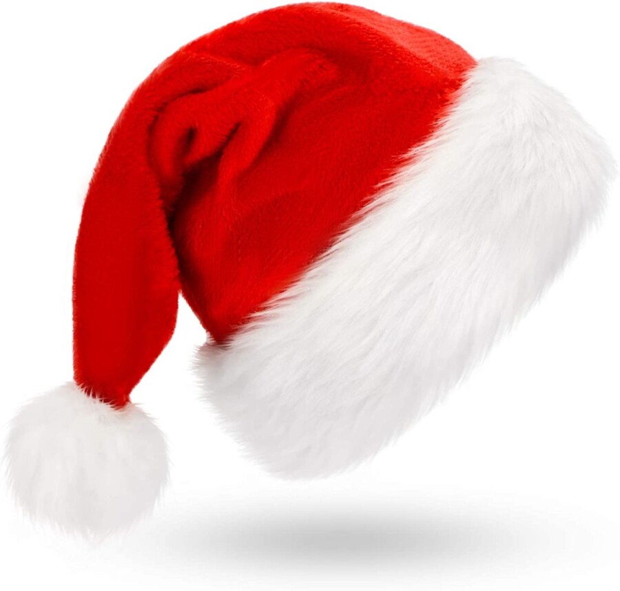 Polar Kumaş Noel Baba Şapkası, Yılbaşı Kostüm Aksesuarları, Hızlı Teslimat - 1