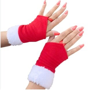 Polar Kumaş, Peluş Detay Noel Anne Eldiveni, Noel Anne Kostüm Aksesuarları - 1