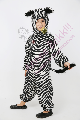 Polar Kumaş Zebra Kostümü, Çocuk Zebra Kostümü - 1