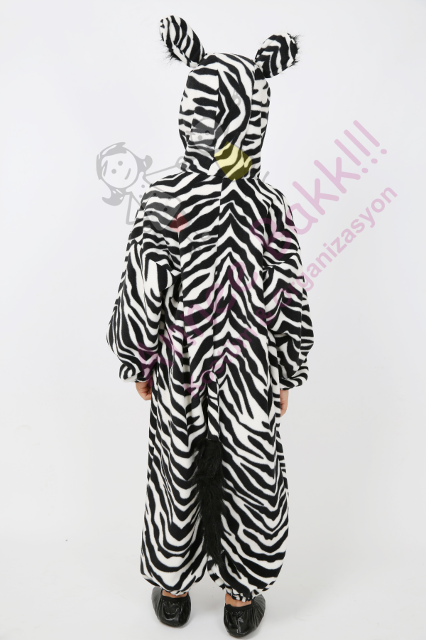 Polar Kumaş Zebra Kostümü, Çocuk Zebra Kostümü - 3