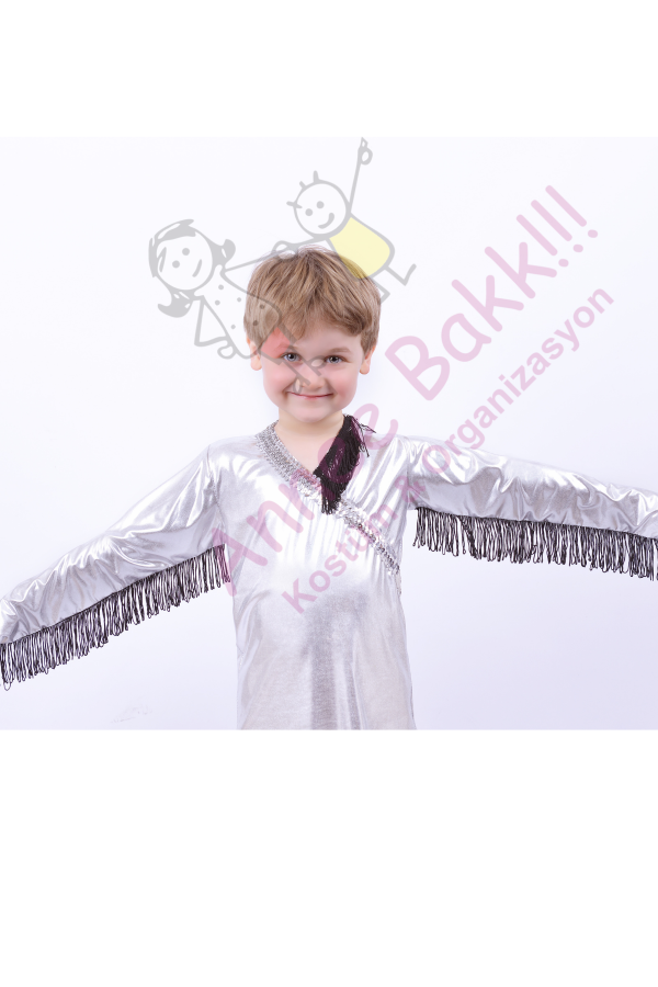 Püsküllü Erkek Modern Dans Kostümü, Saten Kumaş Püsküllü Dans Kıyafeti, Hızlı Kargo - 3