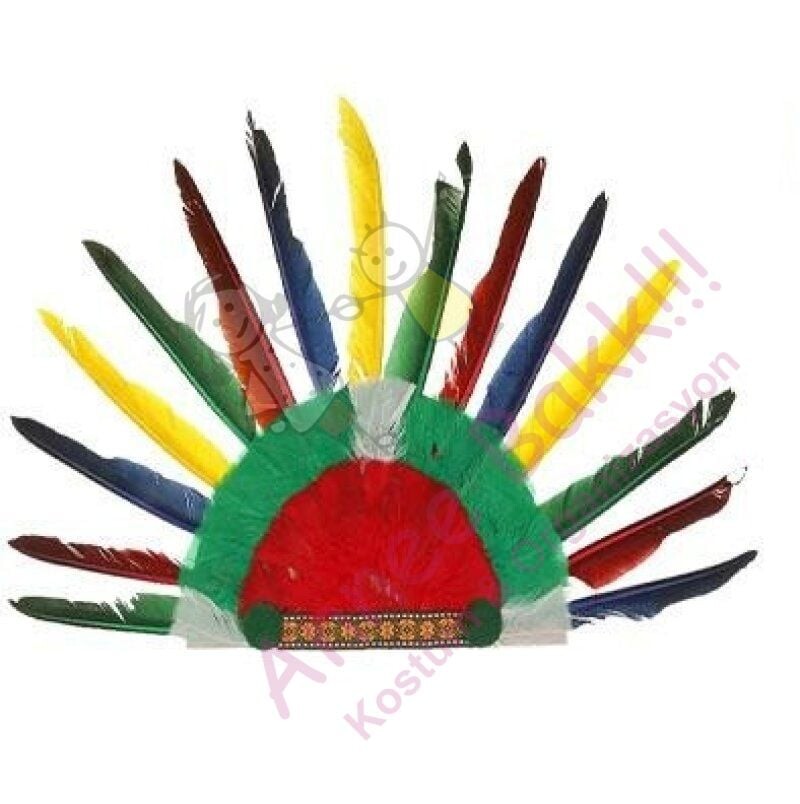 Rengarenk Kızılderili Başlığı, Başlık - Şapka Çeşitleri, Kızılderili Şapkası, Hızlı Kargo - 2