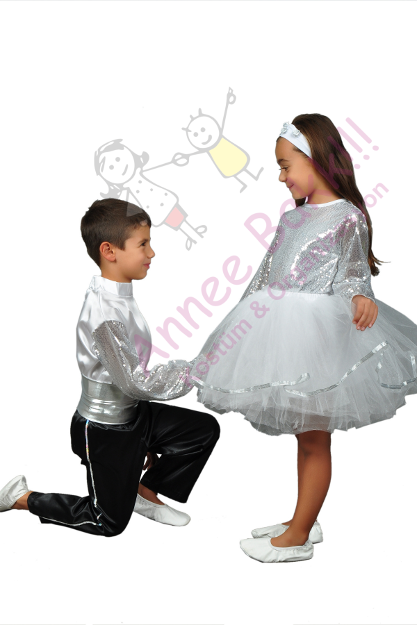 Silver Tütü Dans Kostümü, Kız Çocuk Tütü Dans Kostümü, Modern Dans Kostümü - 3