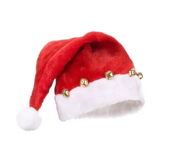 Yetişkinler İçin Zilli Noel Baba Şapka, Noel Baba Şapkası, Yeni Yıl Aksesuarları - 1
